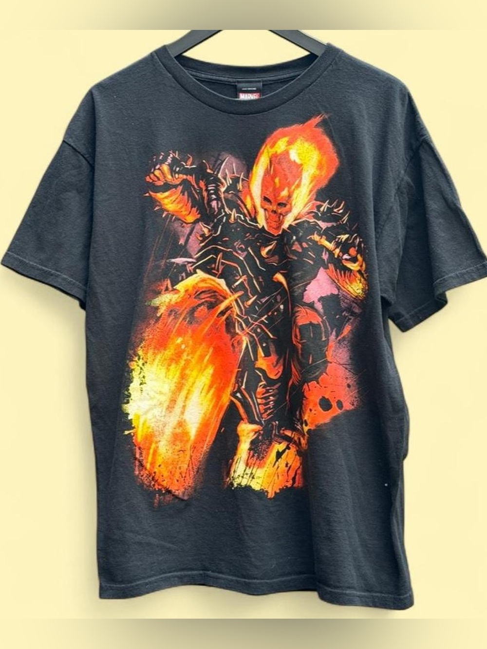 Marvel Ghost Rider black cotton t-shirt large mad engine vintage